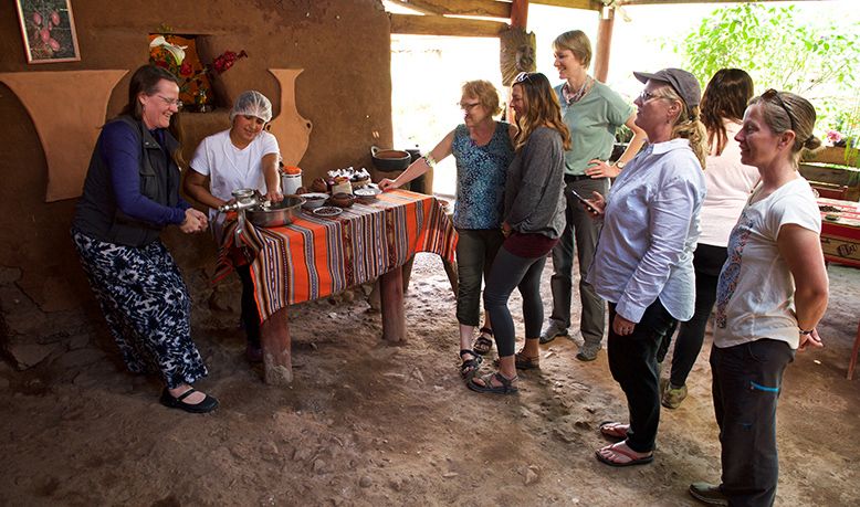Visiting a community in the Sacred Valley