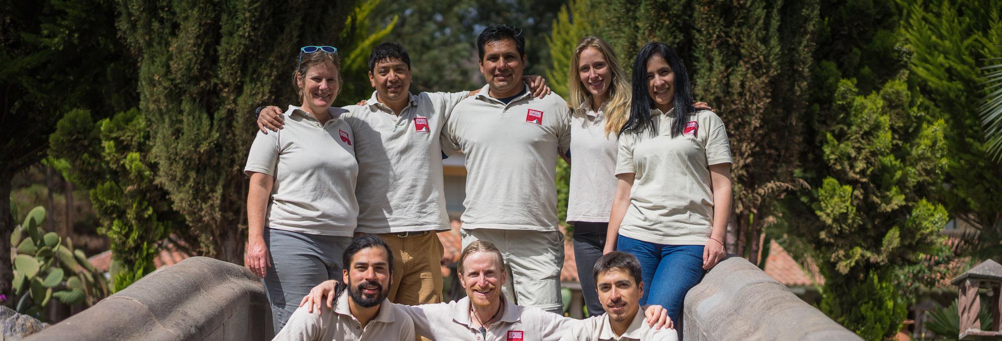 The team behind our Peru group tours – Katy, Wilhen, Aldo, Rhiana, Mayli, Luis, Steve and Abel