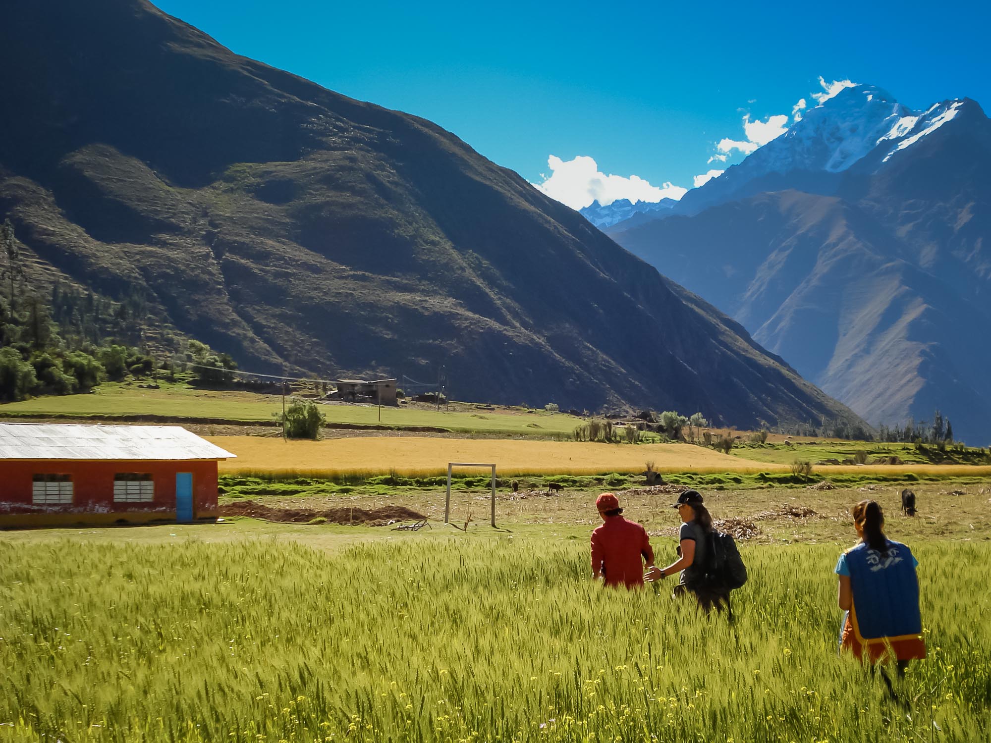 Klever guides one of our Peru small group tours through his home village, Cachiccata