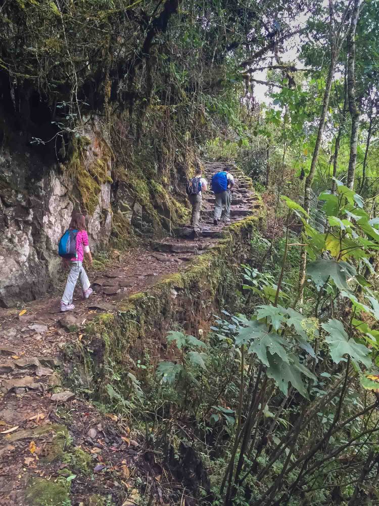 Hiking the two-day trail to Machu Picchu