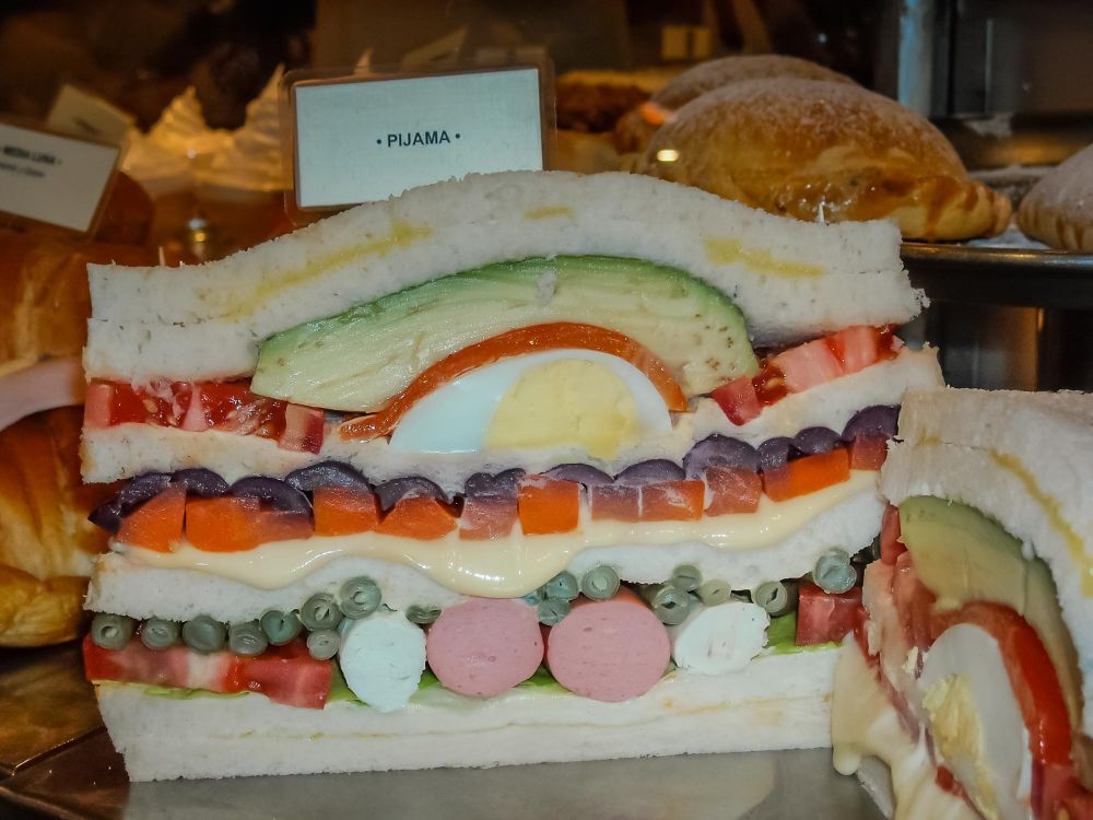 Giant sandwich on our Peru food tour