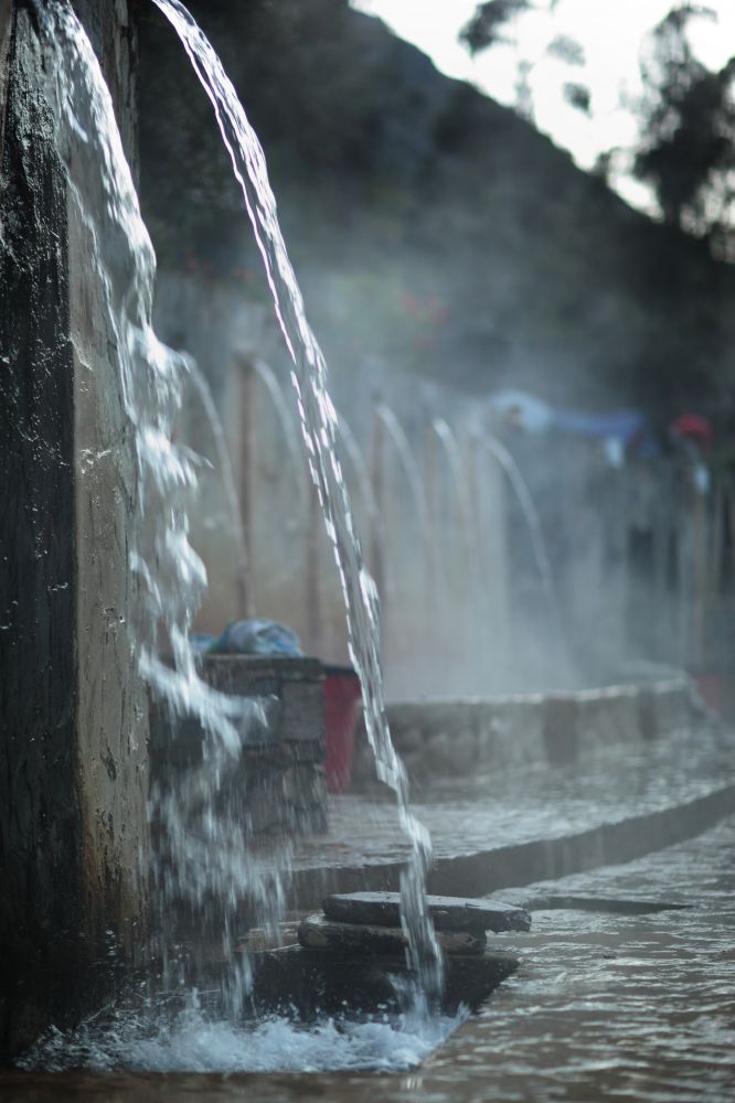 Enjoy a natural, outdoor hot shower at Lares - a unique Peru experience!