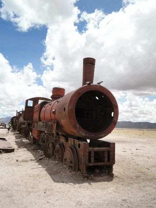 Locomotives in Uyuni